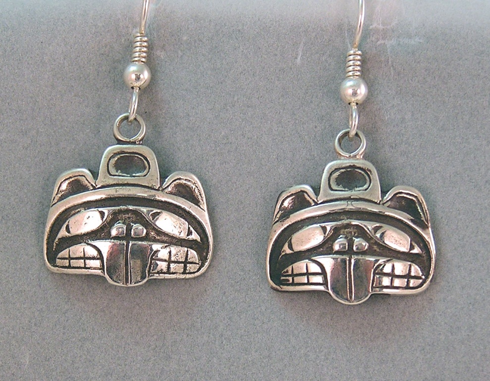 Cast Sterling Beaver Earrings